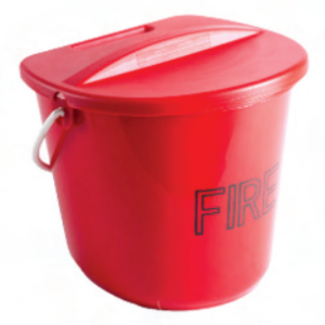 Plastic fire bucket with lid