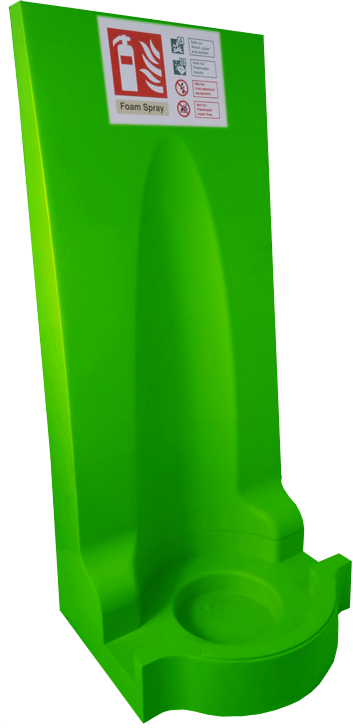 Green fire extinguisher stand